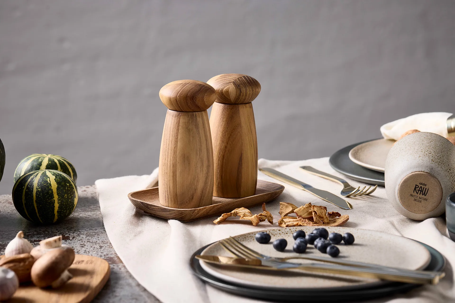 Raw dienblad 10x17 cm, Teak Aida