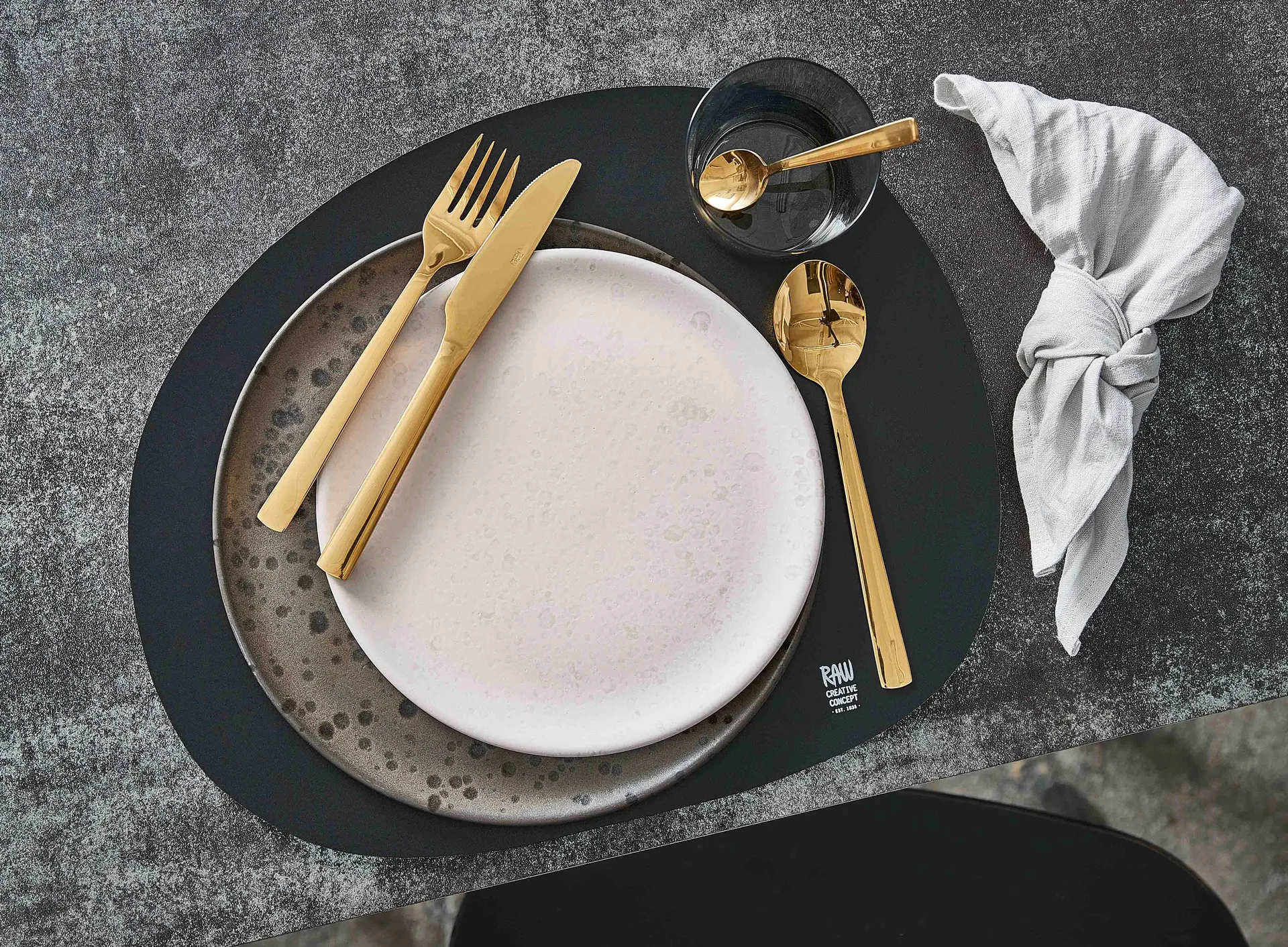 Raw dinerlepel 4-pack, Goud Aida