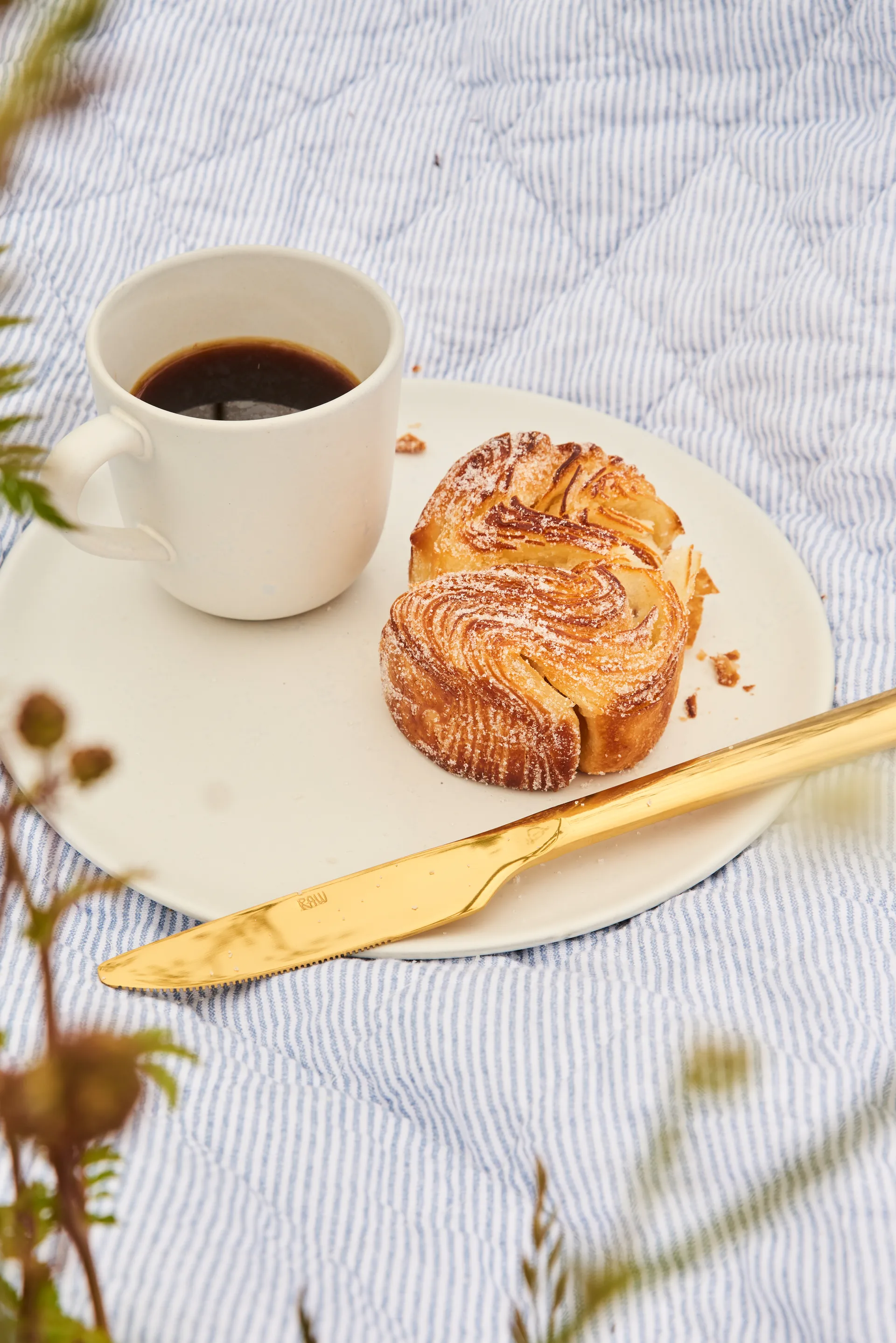 Raw dinermes 4-pack, Goud Aida