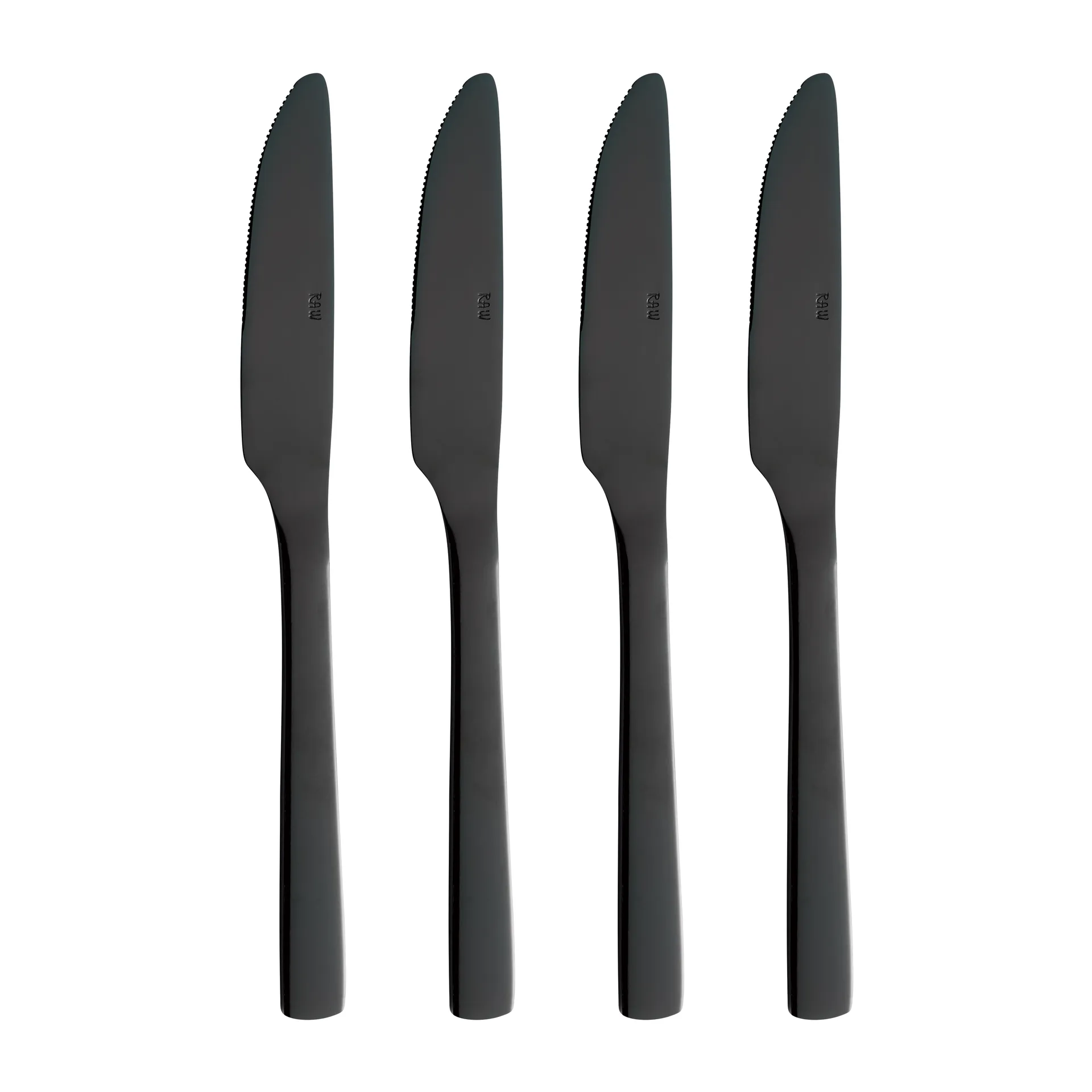 Raw dinermes 4-pack, Zwart Aida