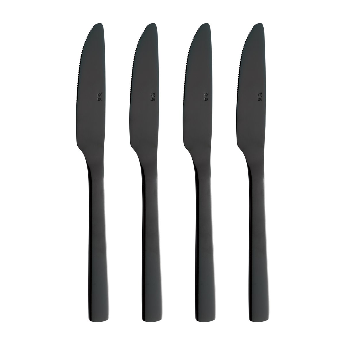 Aida Raw dinermes 4-pack Zwart | Scandinavisch Interieur | Tafelbestek | Zwart