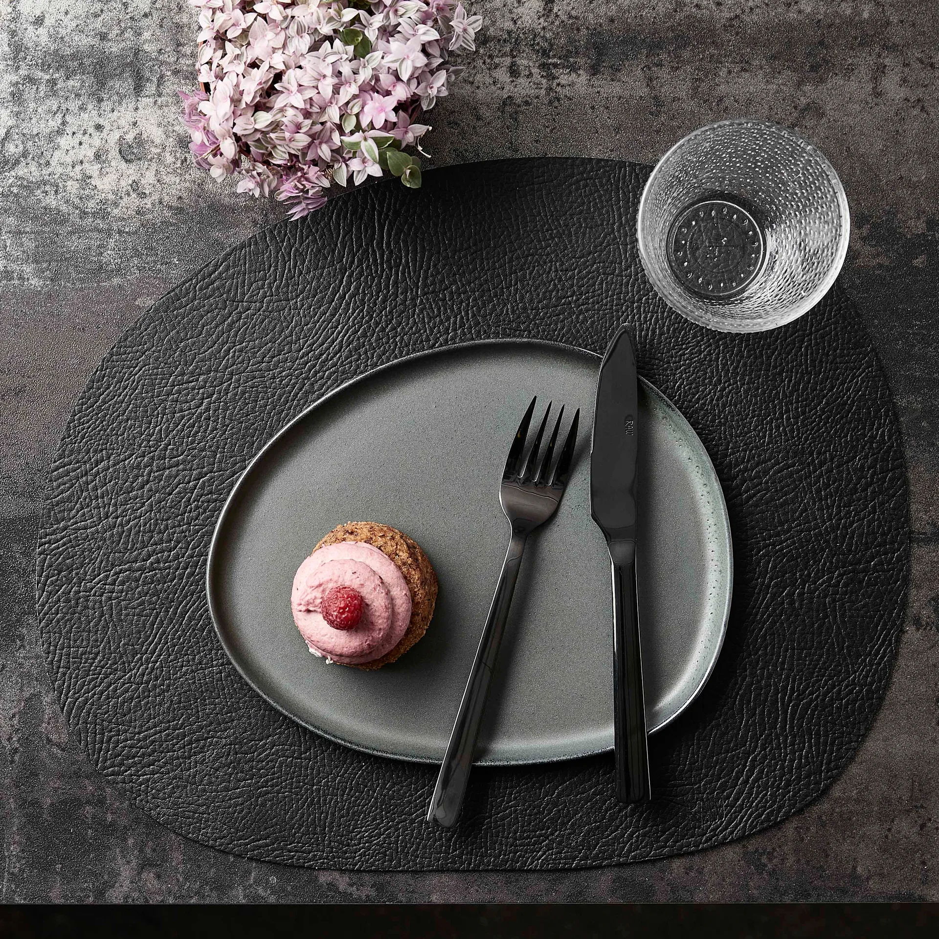 Raw dinermes 4-pack, Zwart Aida