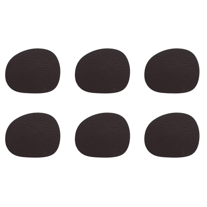 Raw glasonderzetters leer 6-pack - Brown buffalo (bruin) - Aida