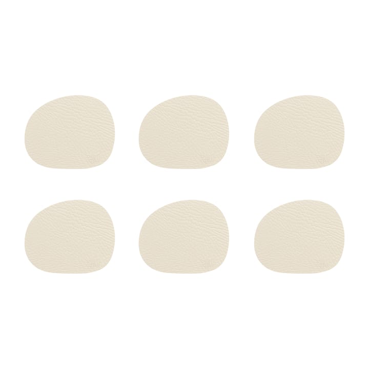 Raw glasonderzetters leer 6-pack - Wam nude (beige) - Aida