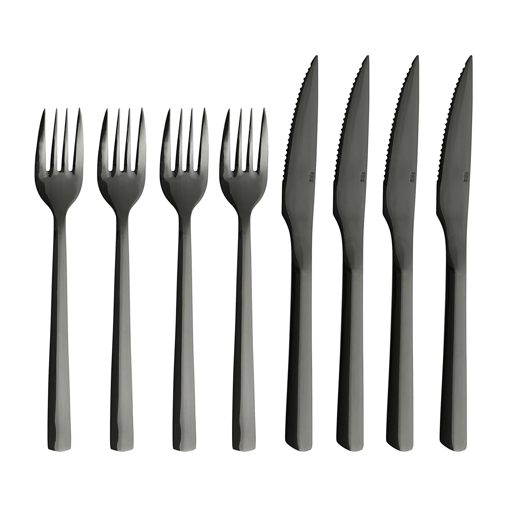 Raw grillbestek 8-delig, Zwart Aida
