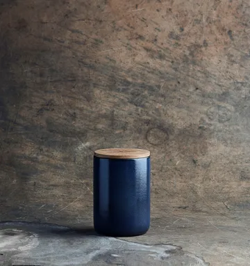 Raw opbergpot met deksel 15 cm - Midnight blue - Aida