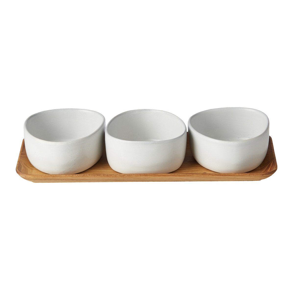 Aida Raw Organic kommenset met houten plateau Arctic White