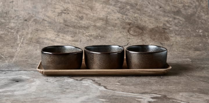 Raw Organic kommenset met houten plateau, Metallic Brown Aida