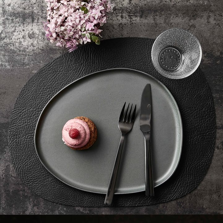 Raw placemat leer 6-pack, Zwart Aida