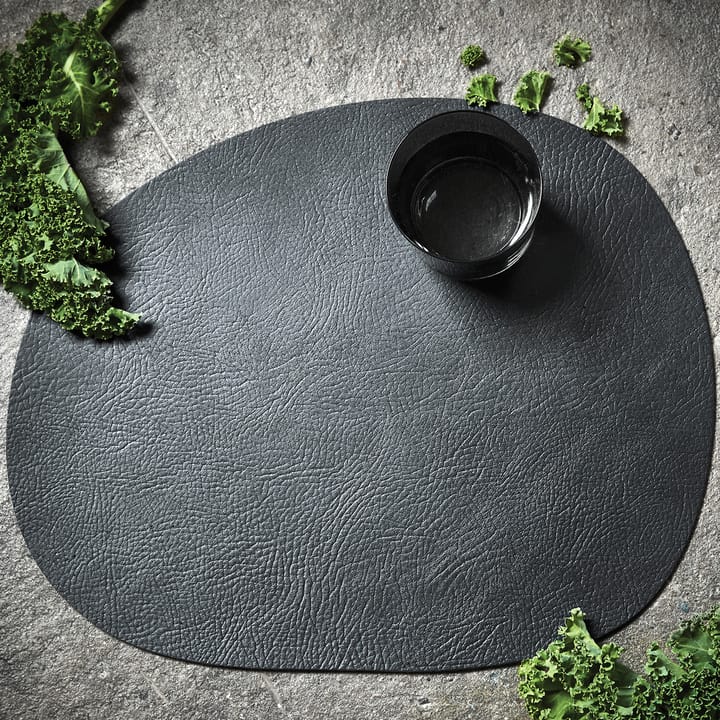 Raw placemat leer, Black buffalo (zwart) Aida