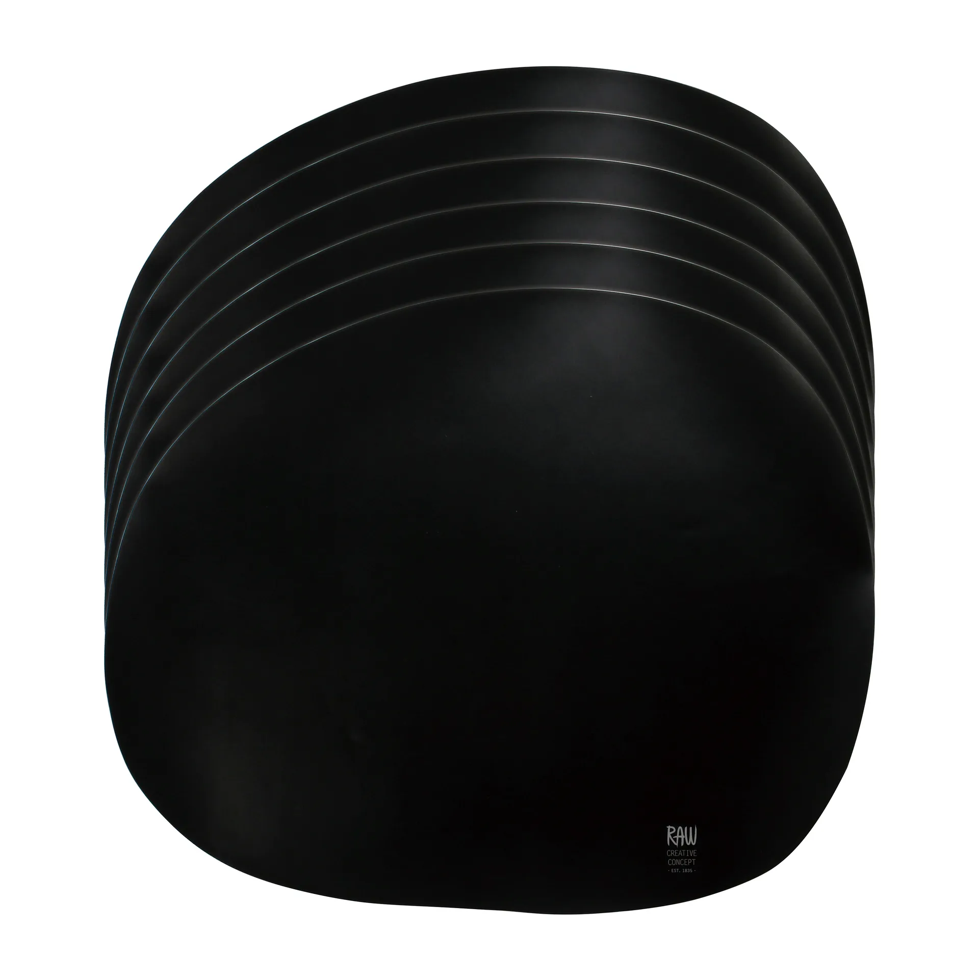 Raw placemat silicone 6-pack , Zwart Aida