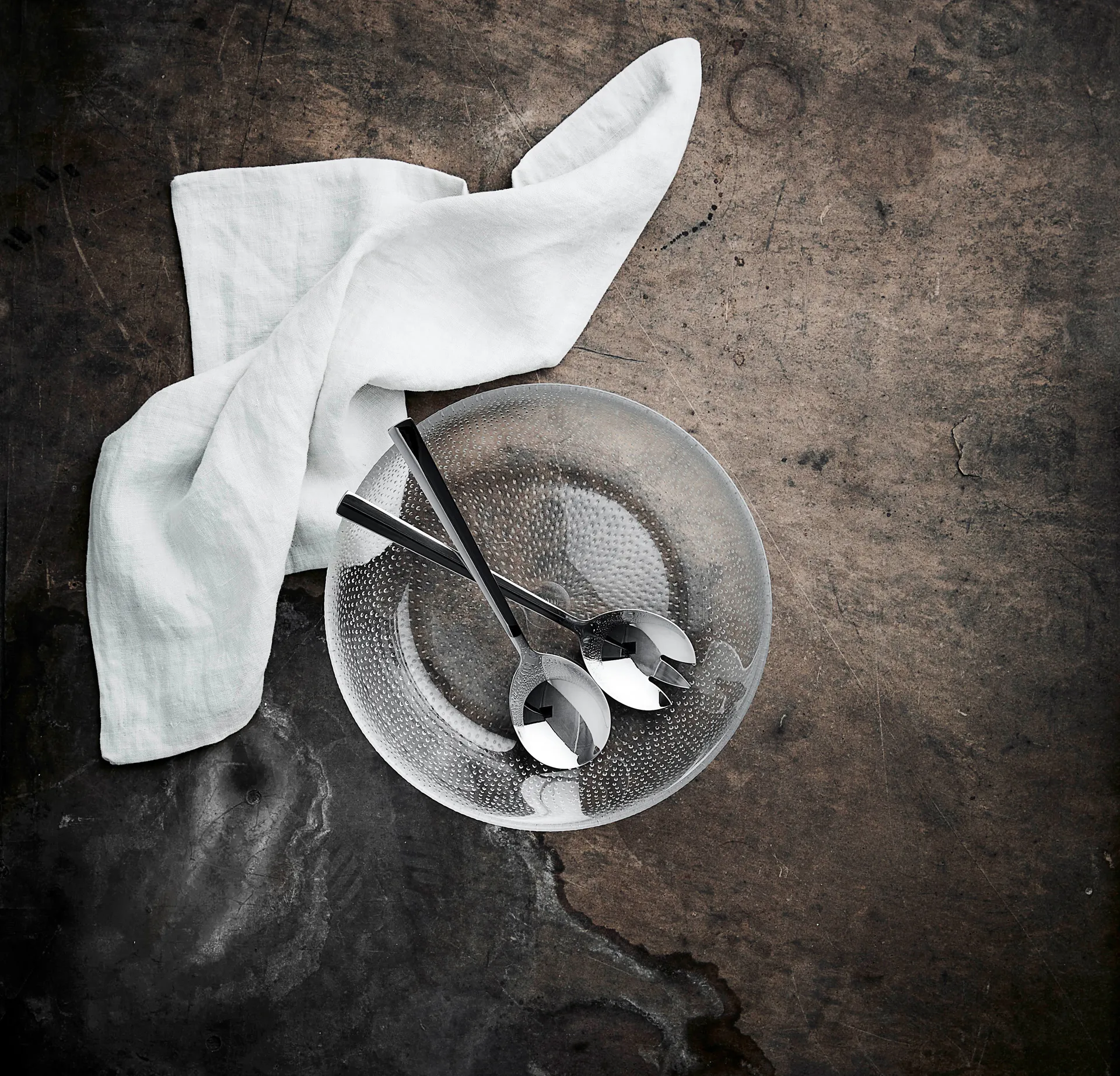 Raw saladebestek 2-delig, Gepolijst roestvrij staal Aida