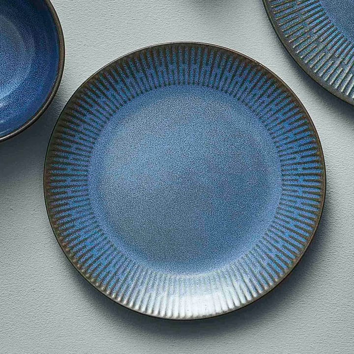 Relief bord 22 cm, Blauw Aida