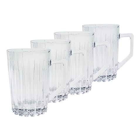 Relief glas met handvat 4-pack, Helder Aida