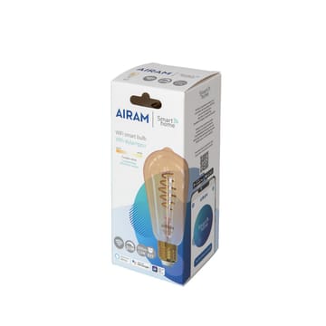 Airam Slimme Thuis Filament LED-Edison lichtbron - amber, st64, spiraal e27, 6w - Airam