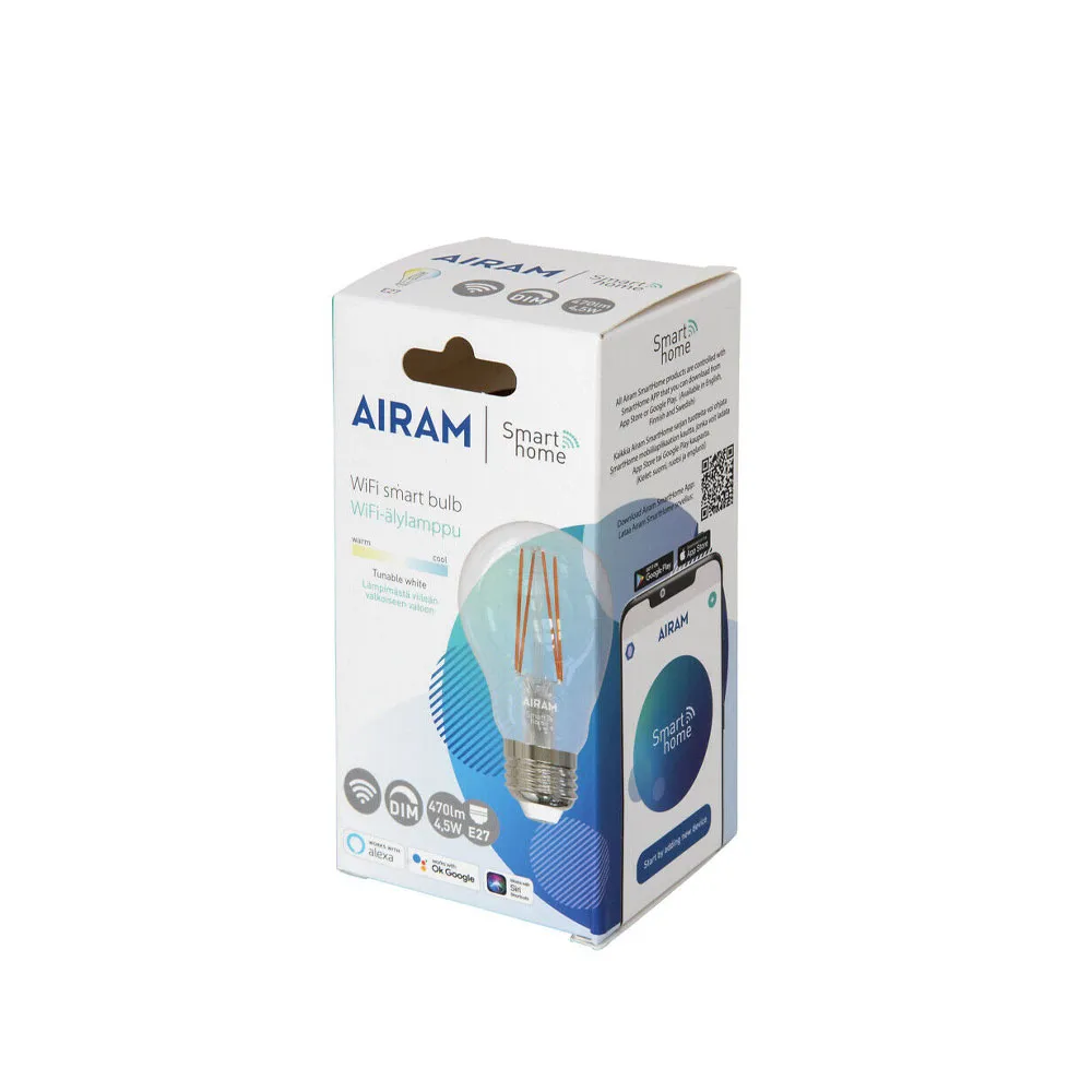 Airam Slimme Thuis Filament LED-normale lichtbron, helder e27, 5w Airam