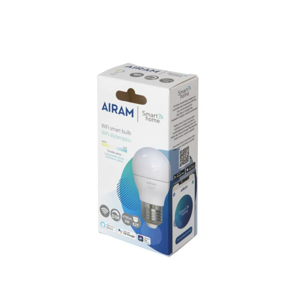 Airam Slimme Thuis LED-gloeilamp, wit e27, 5w Airam