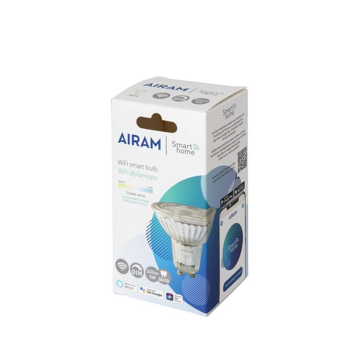 Airam Slimme Thuis LED lichtbron, helder, par16, 36°, glazen behuizing gu10, 5w Airam