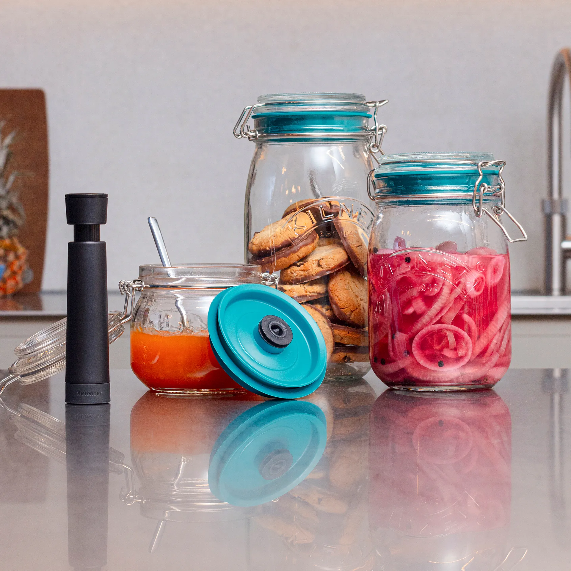 Airtender vacuümafsluiter potten 3-pack, 1,5L Airtender