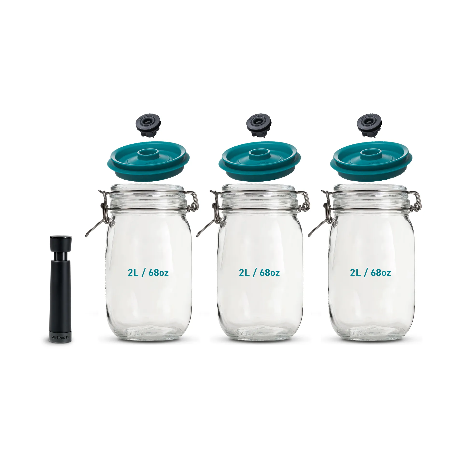 Airtender vacuümafsluiter potten 3-pack, 2L Airtender