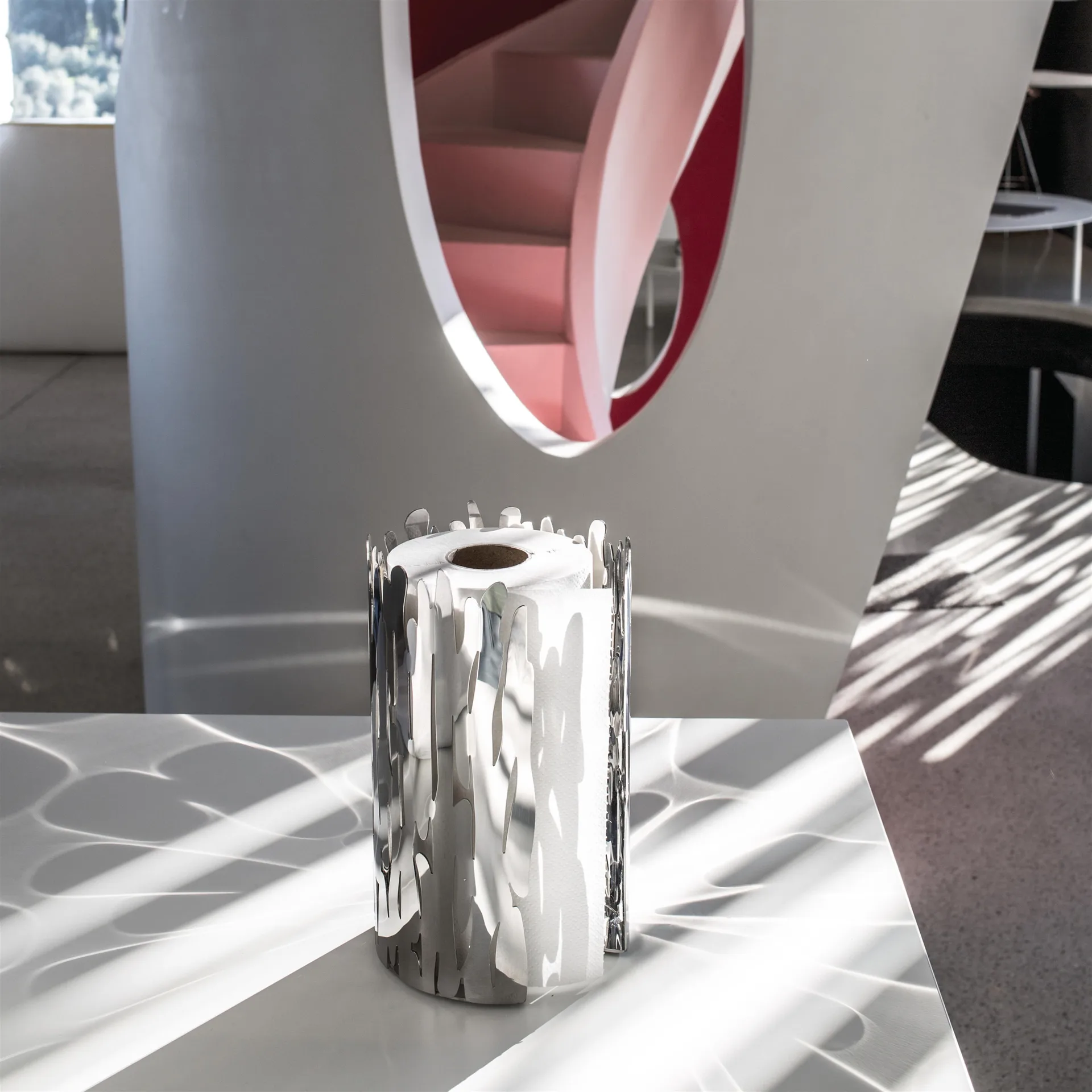 Barkroll keukenrolhouder, roestvrij staal Alessi