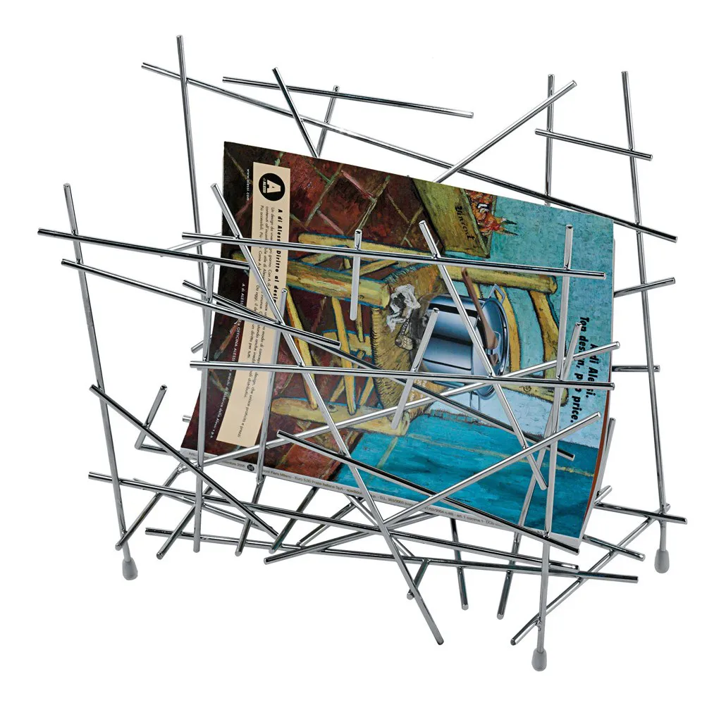 Blow up tijdschriftenstandaard, roestvrij staal Alessi