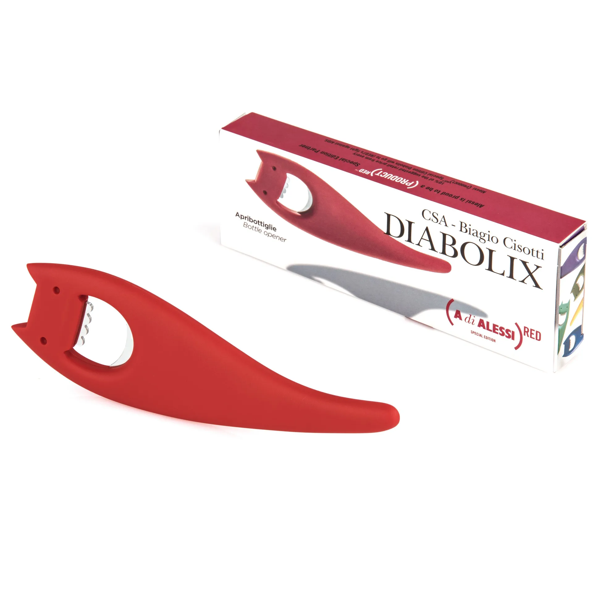 Diabolix flesopener, rood Alessi