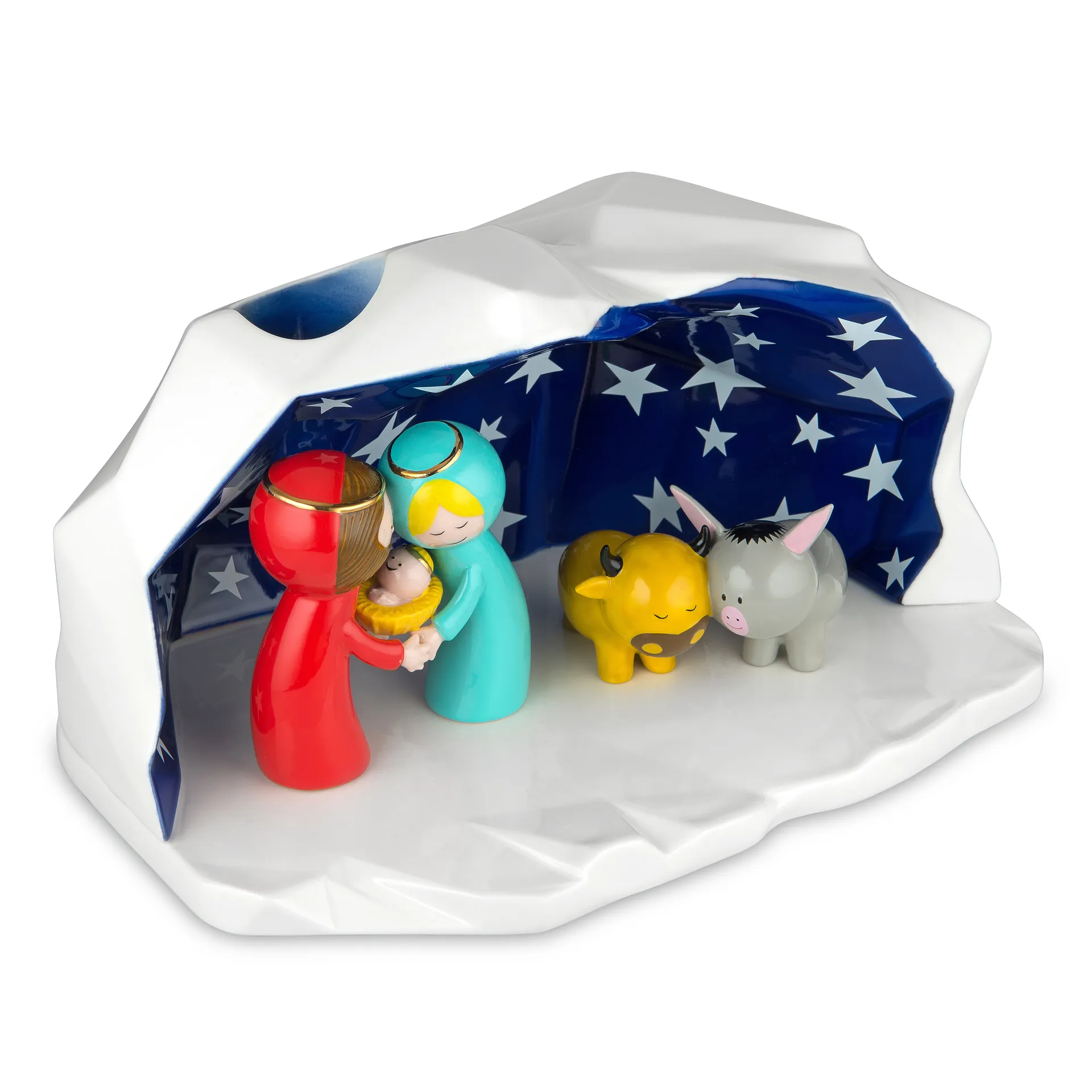 Happy Eternity Baby kerststal met porseleinen figuren, 1 set Alessi