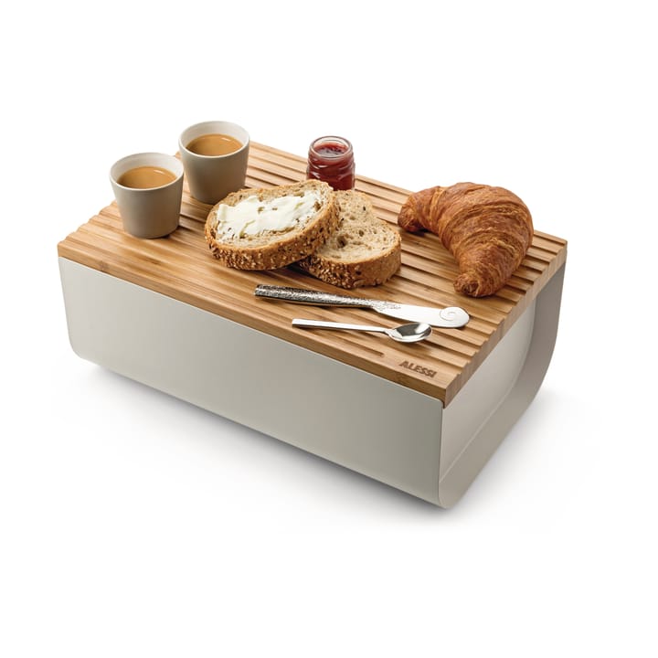 Mattina broodtrommel 34 cm, Warm grijs-bamboe Alessi