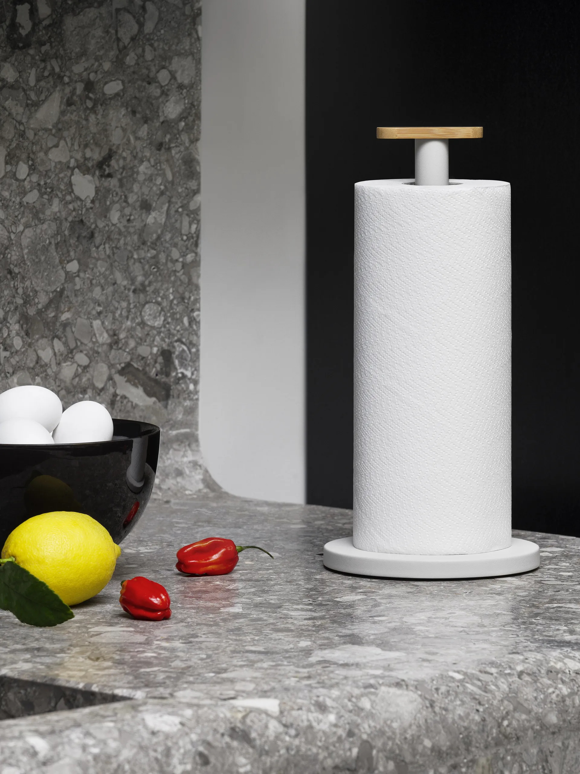 Mattina keukenrolhouder, Warmgrijs Alessi