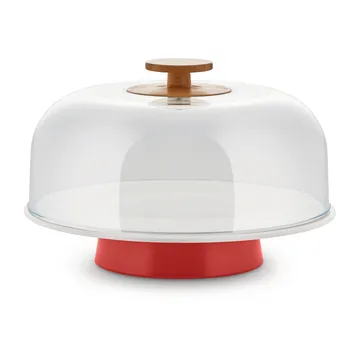 Mattina taartschotel met glazen stolp - Rood - Alessi