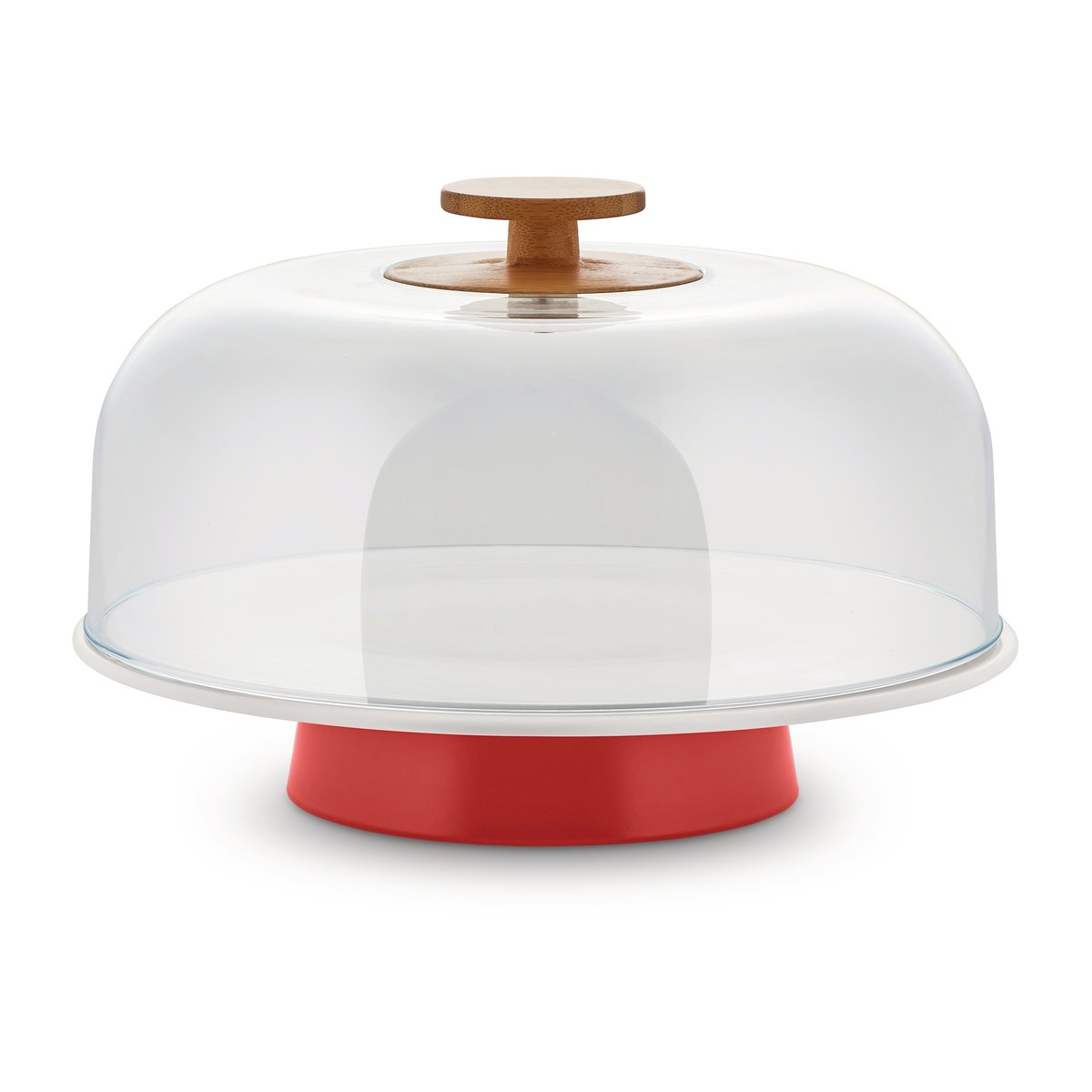 Alessi Mattina taartschotel met glazen stolp Rood