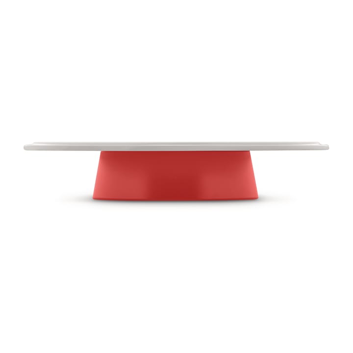 Mattina taartschotel met glazen stolp, Rood Alessi