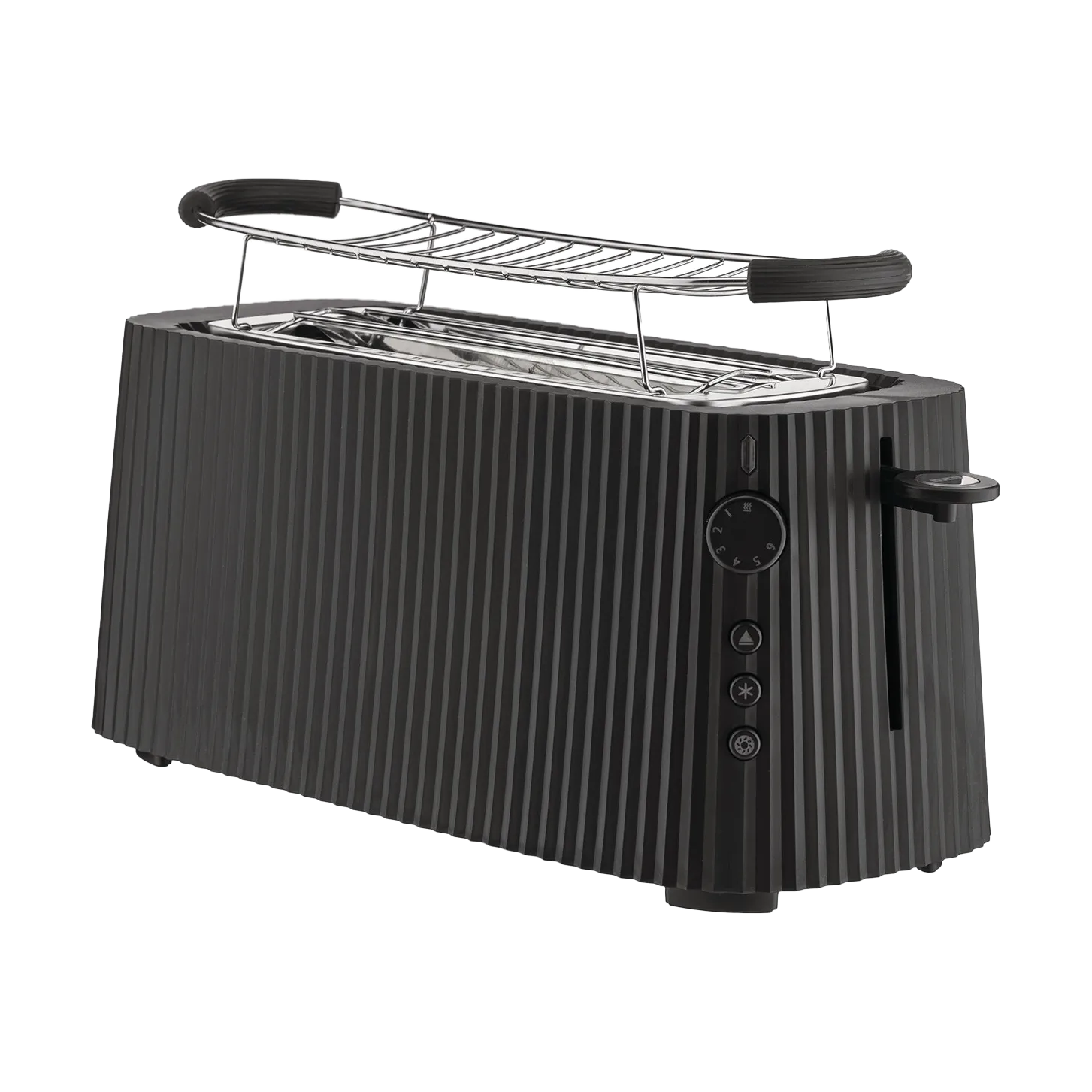 Plissé broodrooster dubbel, Zwart Alessi