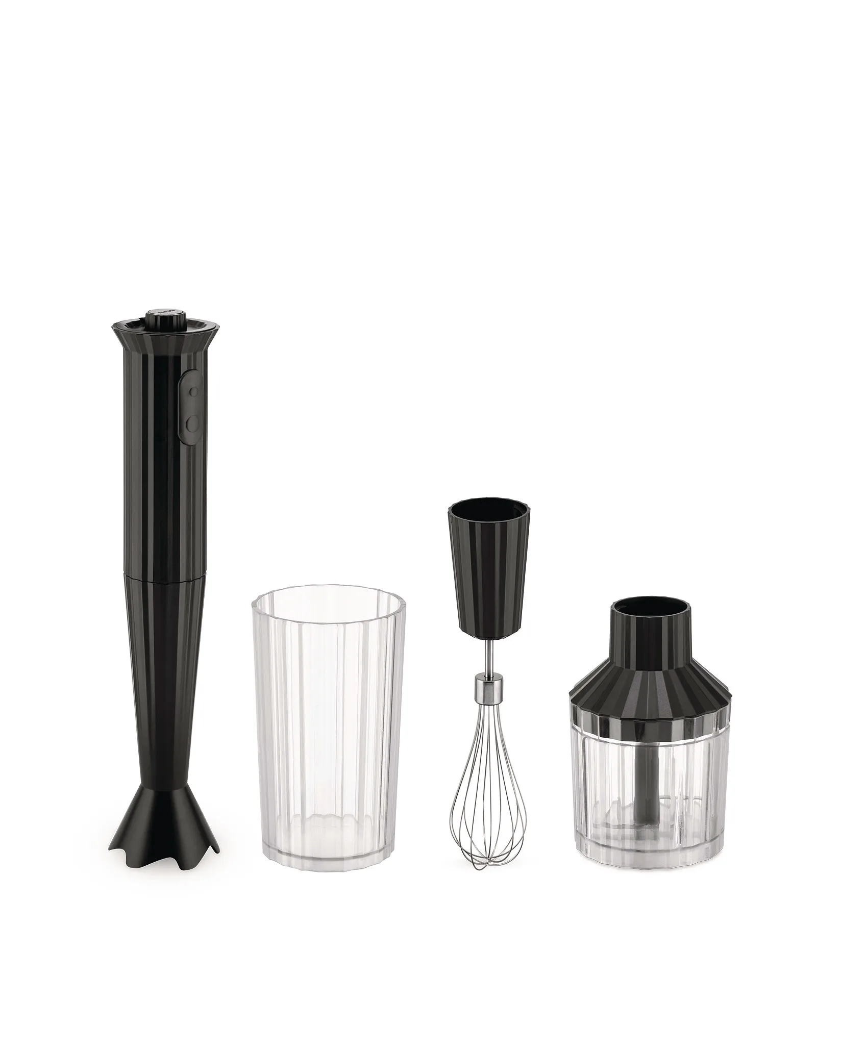 Plissé staafmixerset, Zwart Alessi