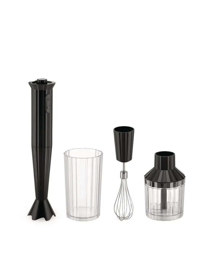 Plissé staafmixerset - Zwart - Alessi
