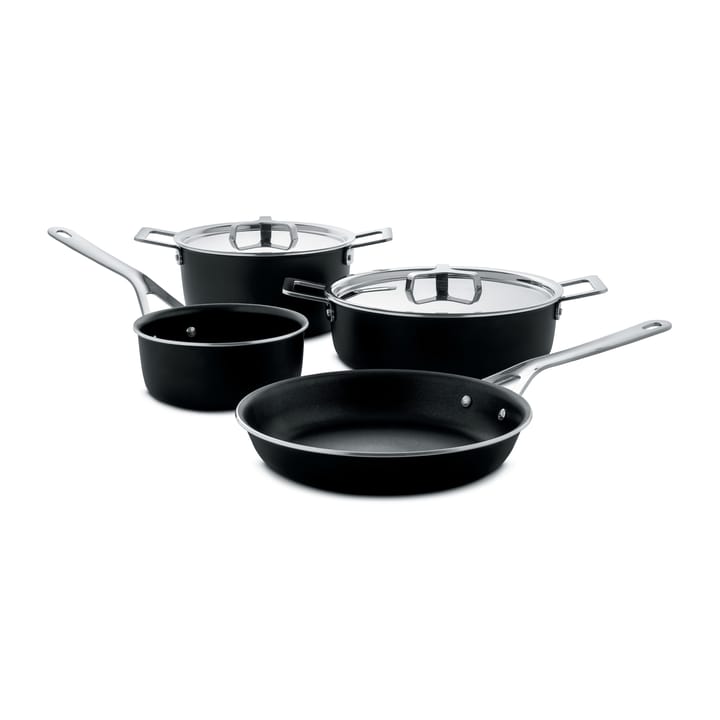Pots&amp;Pans pannenset 6-delig - Zwart - Alessi