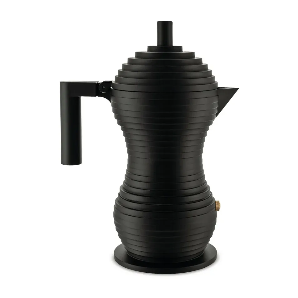 Pulcina espressomachine zwart, 30 cl, 6 kopjes Alessi