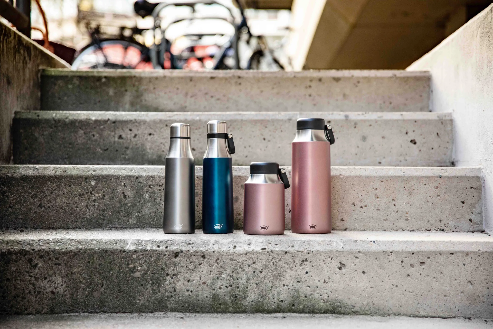 City dubbelwandige waterfles 0,5 l, Blauw satijn Alfi