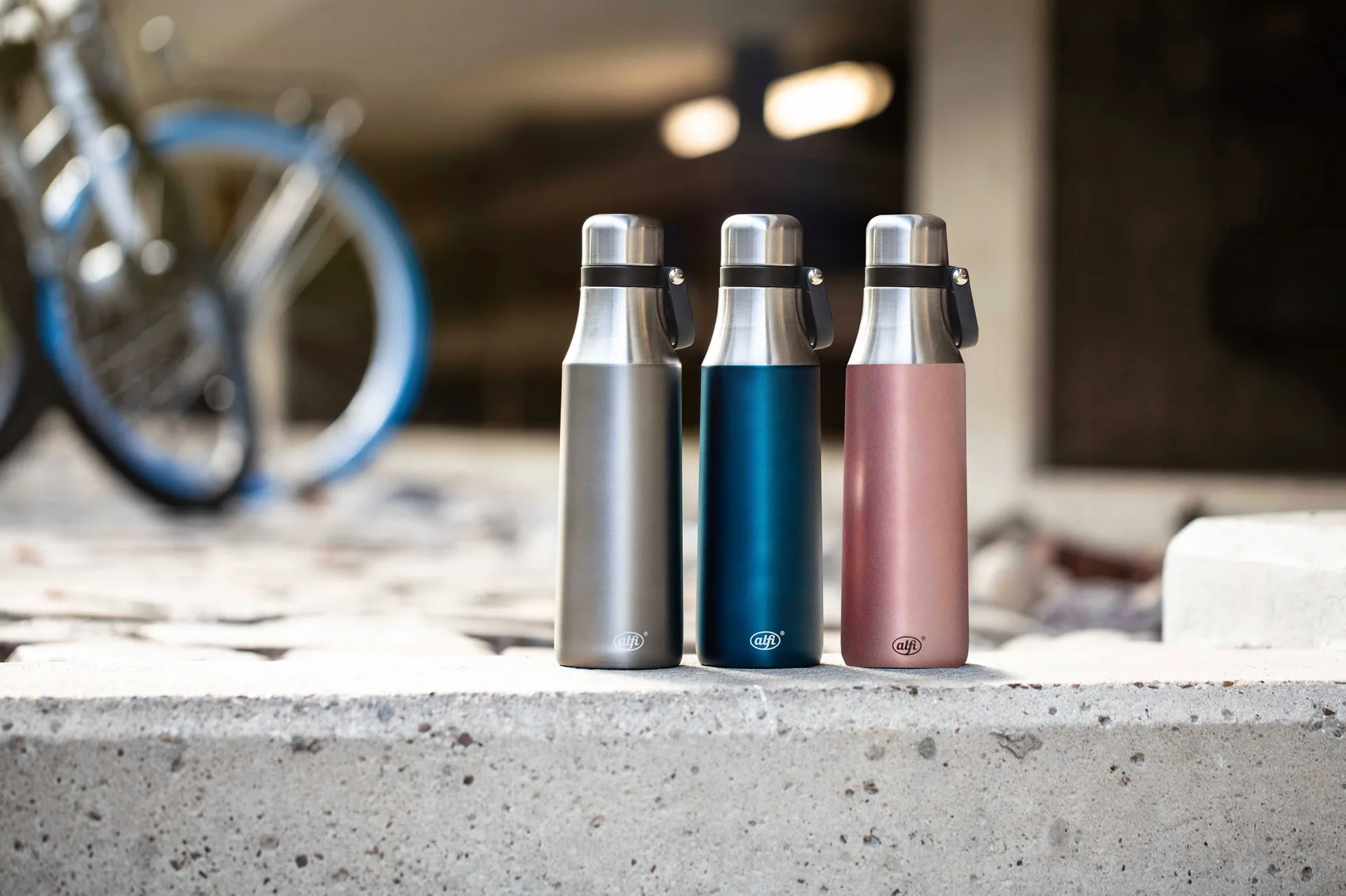 City dubbelwandige waterfles 0,5 l, Blauw satijn Alfi