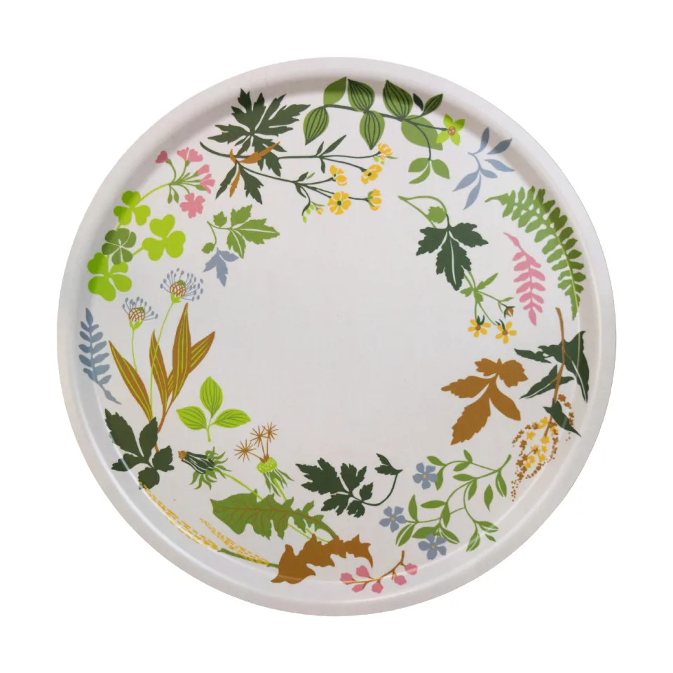 Ängsö dienblad Ø38 cm, Multi-beige Almedahls