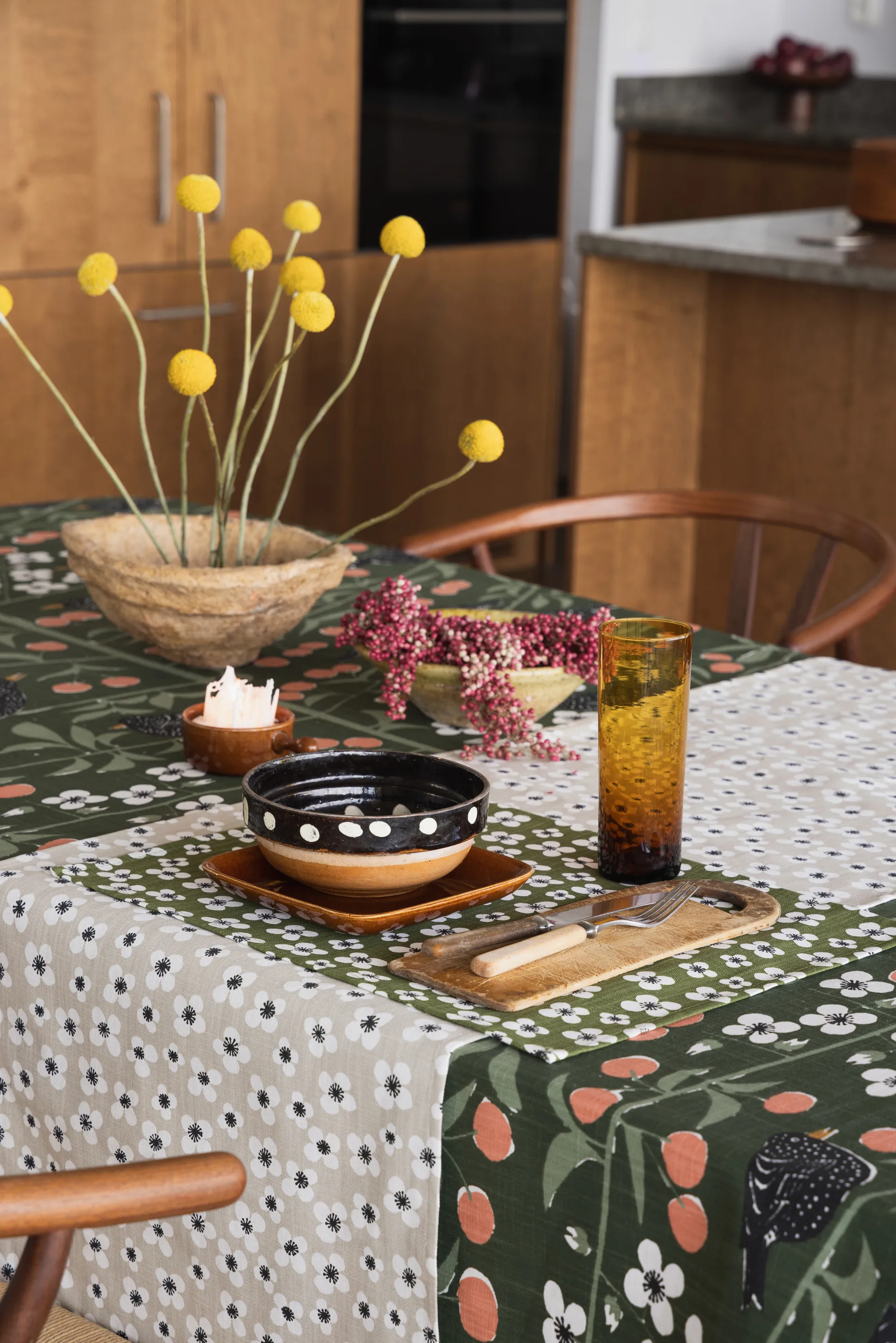 Belle Amie placemat 2-pack, Donkergroen, 34x45 cm Almedahls