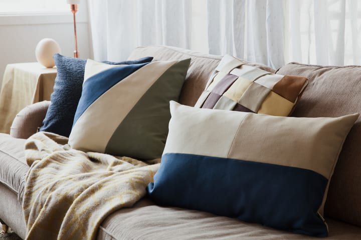 Brita kussenhoes 40x65 cm, Blauw-beige Almedahls