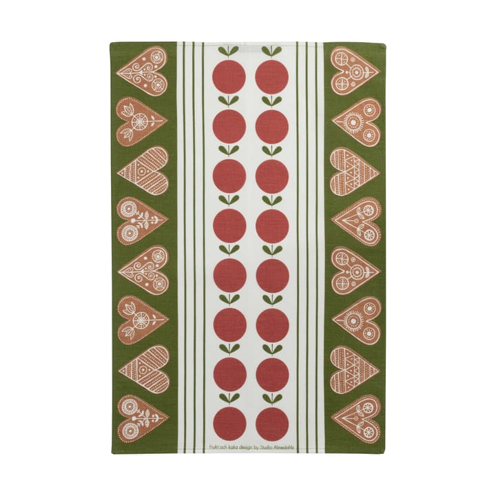 Fruit en cake keukendoek 47x70 cm - Rood-groen - Almedahls