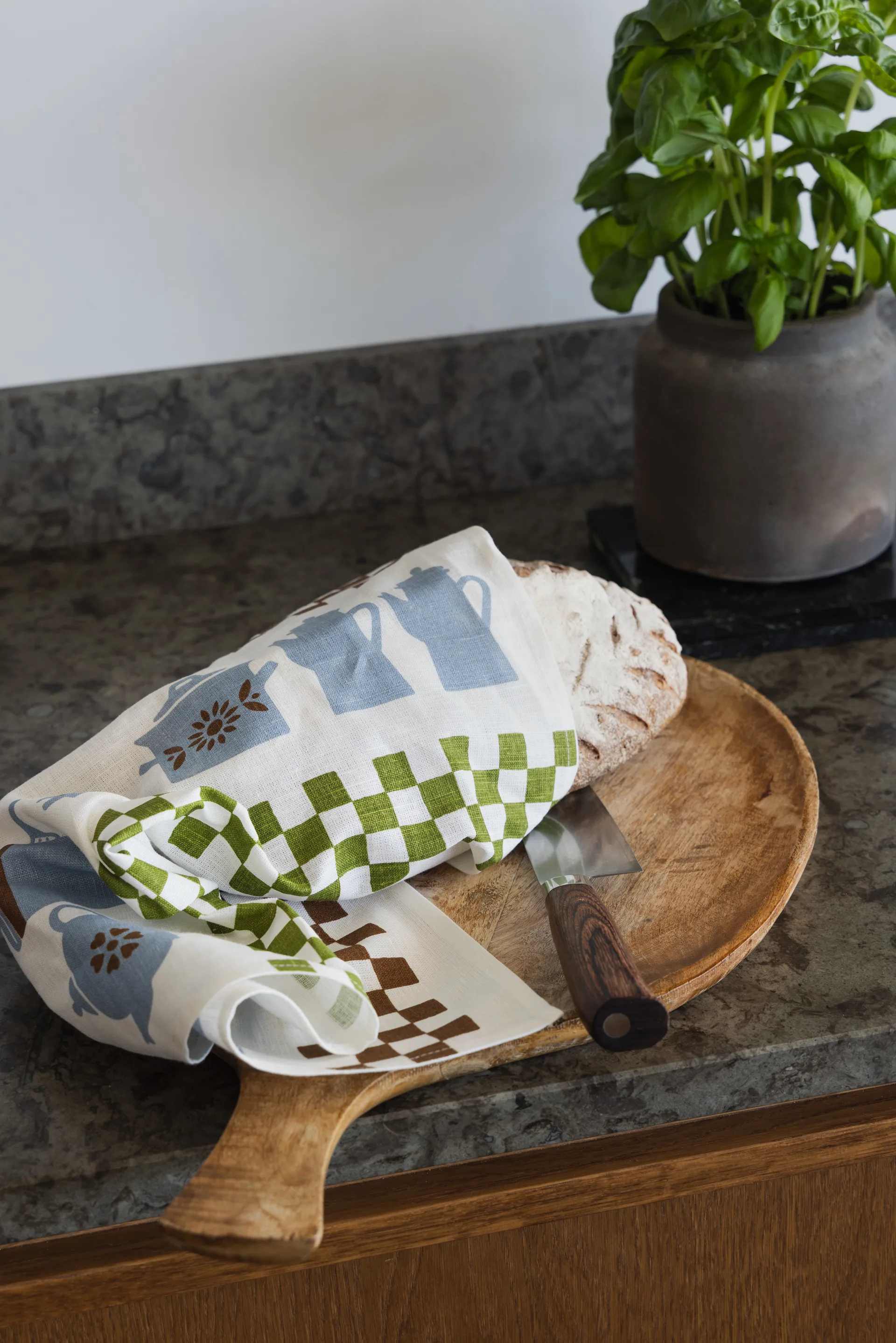 Grytskåpet theedoek 47x70 cm, Multi-blauw-groen Almedahls