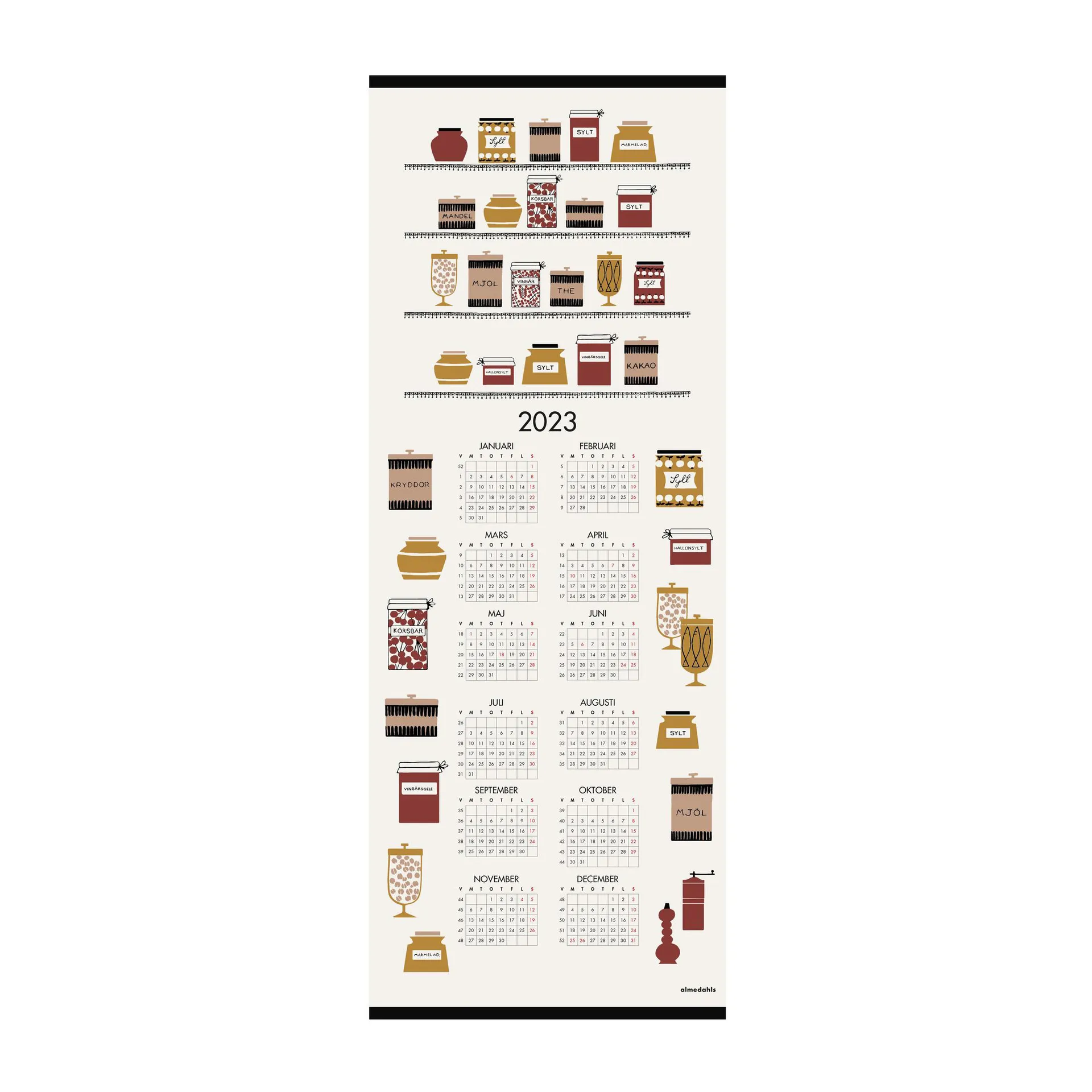 Jampotten kalender 2023, 35x90 cm Almedahls