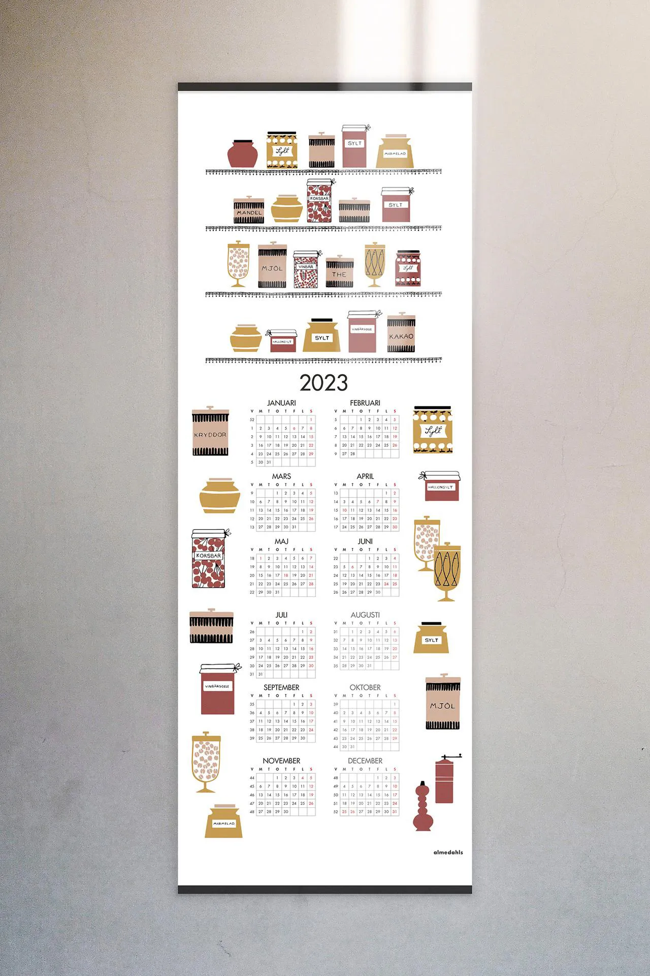 Jampotten kalender 2023, 35x90 cm Almedahls