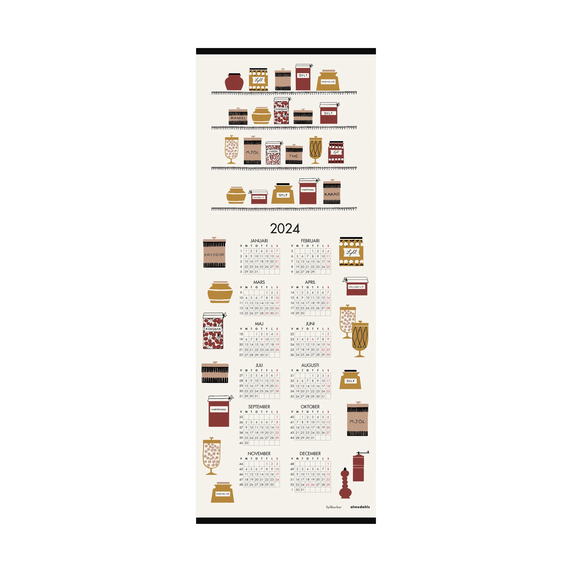 Jampotten kalender 2024, 35x90 cm Almedahls
