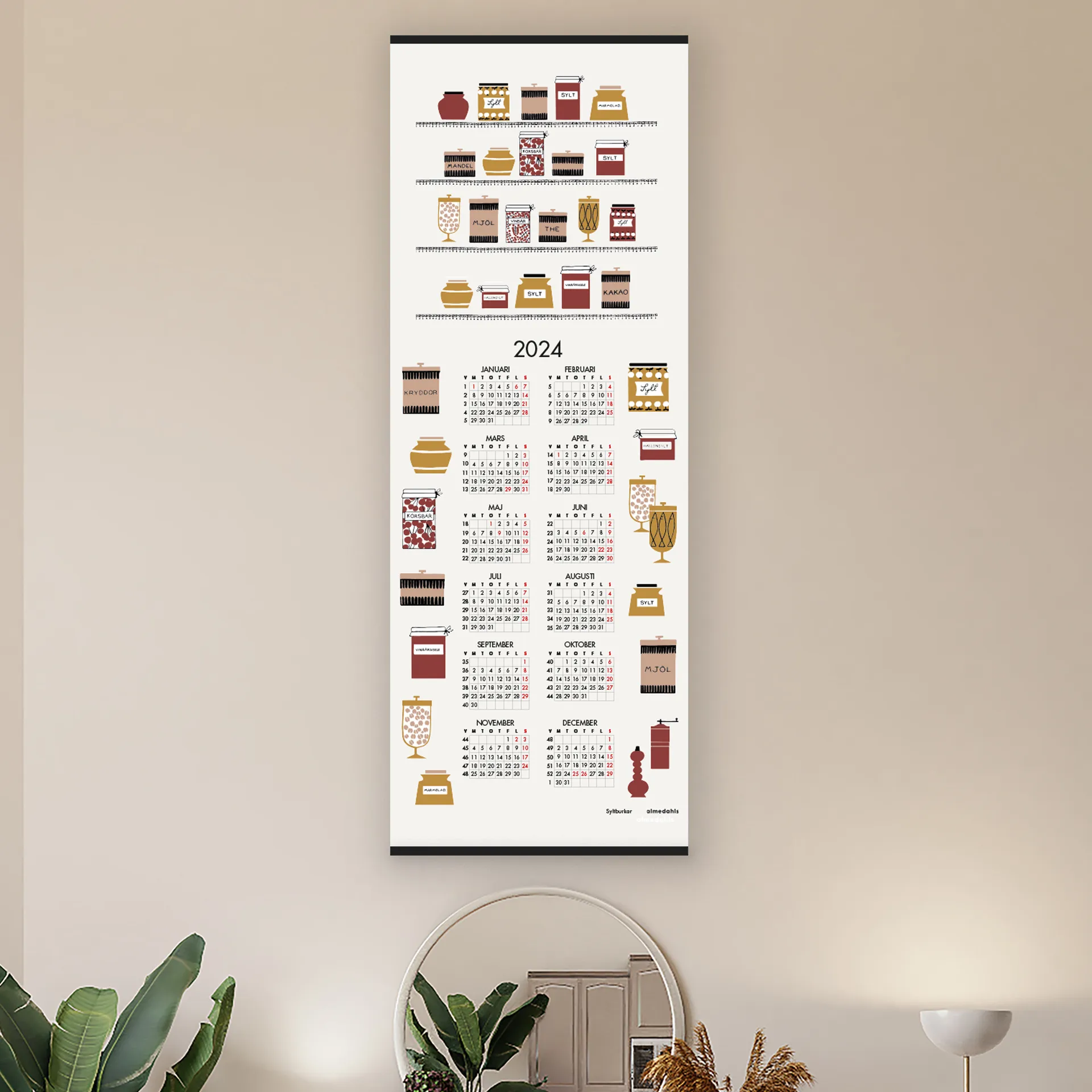Jampotten kalender 2024, 35x90 cm Almedahls