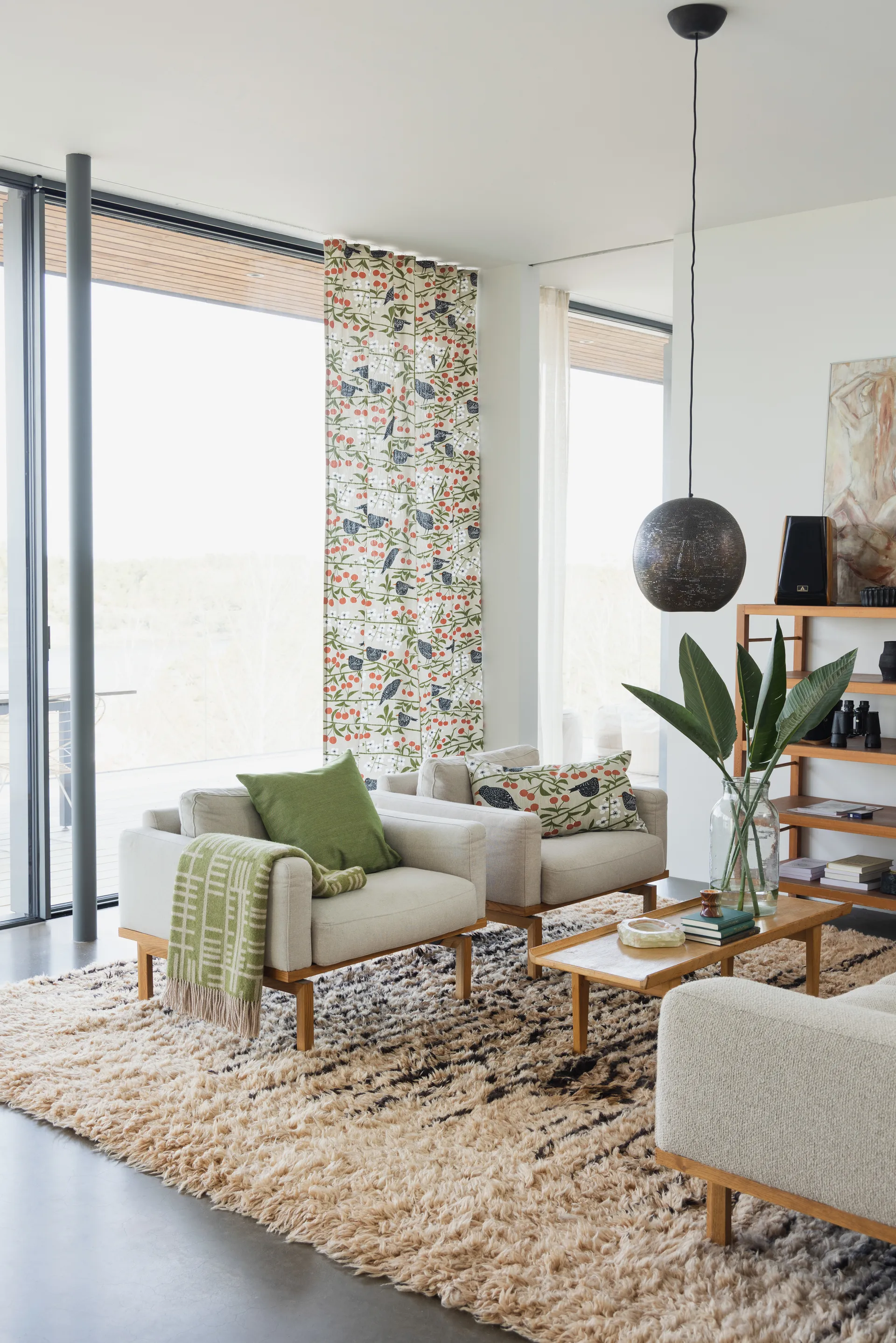 Kersenboomtuin kussenhoes, Beige, 40x70 cm Almedahls